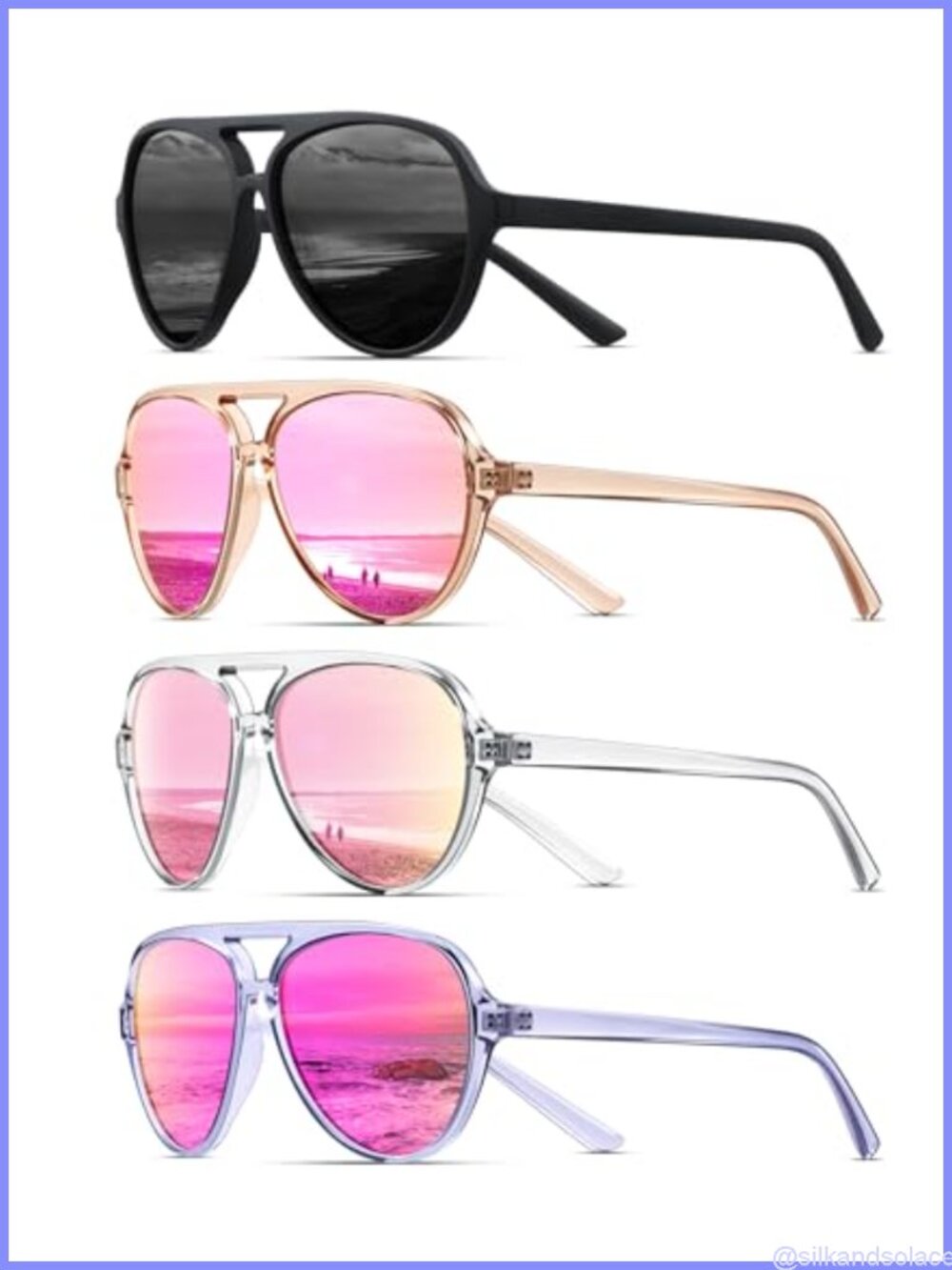 Polarized Aviator Sunglasses for Women Sporty Tangle Free Frame UV Protection